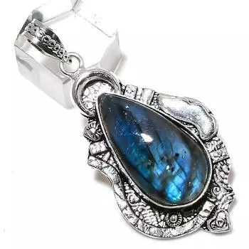 Labradorite Gemstone Handmade 925 Sterling Silver Jewelry Pendant 2.40 n5c72