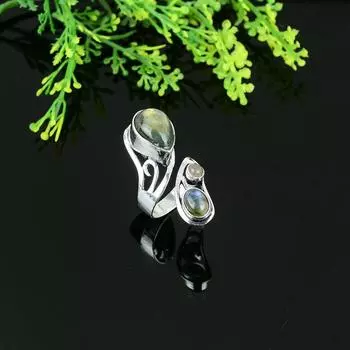 Labradorite Gemstone Handmade 925 Sterling Silver Jewelry Ring Size 6 B1N27