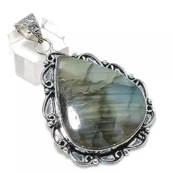 Labradorite Gemstone Handmade 925 Sterling Silver Jewelry Pendant 2.44 f7O28