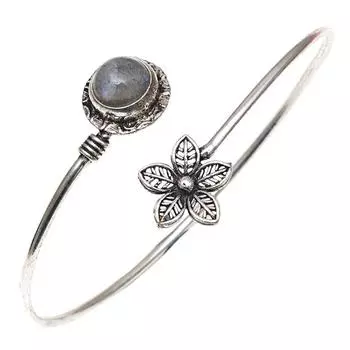 Labradorite Gemstone Handmade Silver Jewelry Cuff Bracelets 7 Adjustable