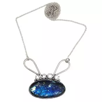 Labradorite Gemstone Mother s Day Handmade Silver Jewelry Necklace 20 in