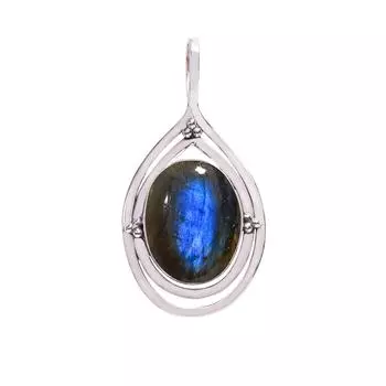 Labradorite - Madagascar 925 Sterling Silver Pendant V8251, Blue Pendant, Oval Pendant, Valentin s Day Gift, Gift For Her, Birthday Gift, Handmade Jew