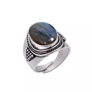 Labradorite - Madagascar 925 Sterling Silver Ring V5606, Blue Ring, Oval Ring, Valentin s Day Gift, Gift For Her, Birthday Gift, Handmade Jewelry, Sil