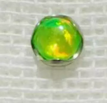 Лабрет из титана G23 0,9-1,2 мм с волнистым краем и головкой из аврорального опала (3/4/5мм) 1.2*3mm Tooth / Matches 1.6 Base