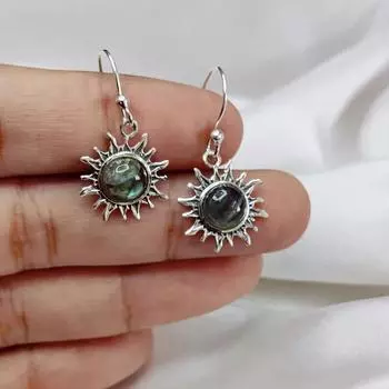 Labrodrite Gemstone Natural Gemstone 925 Sterling Silver Drop Dangle Earring