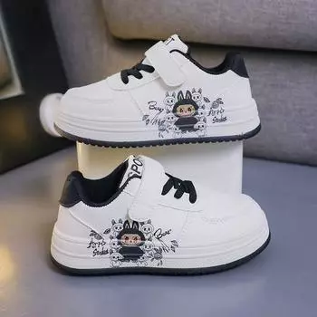 Labu Boys and Girls Leather Anti-slip Sports Shoes and Autumn Children s Casual Board Shoes 26