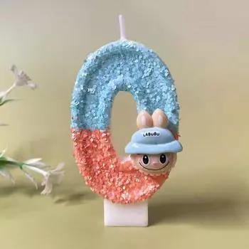 Labubu Creative Handmade Digital Candle Birthday Cake for Party Birthday, Cute Candle Accessories for Children s Birthday Celebration Number 0