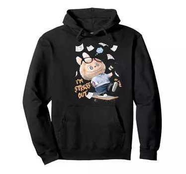 Labubu Lover Cute Labubu The Monsters Смешная рождественская толстовка с капюшоном для женщин чёрный