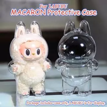 Labubu Macaron Прозрачный защитный чехол Labubu Пластиковый чехол для рюкзака Подвески