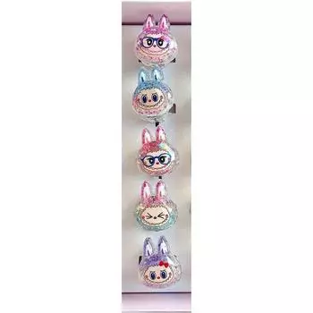 Лабубу Милое Светящееся Кольцо Переключатель Фонарик Кольцо Аксессуар Детское Модное Кольцо 5 pieces