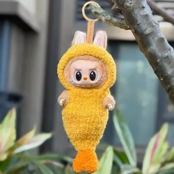 Лабубу Монстр Костюм Жареной Креветки Темпура Одежда Оригинальная Реплика Виниловая Кукла Фигурка Аксессуар для Сумки Подвеска Подарок(Нет куклы) No Doll оранжевый