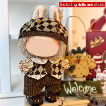 Labubu Одежда Аксессуары Для 17см Винил Labubu Плюшевая Кукла Спортивный Костюм Для Отдыха Мягкая Игрушка Одежда Сменный Набор