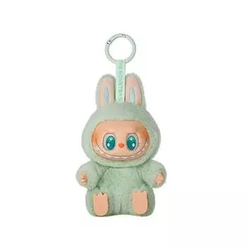 Labubu Присядь Виниловая плюшевая фигурка-брелок в слепой коробке, Виниловые плюшевые подвески-брелоки, Плюшевая игрушка-кукла Labubu 2-го поколения для украшения дома, зелёный