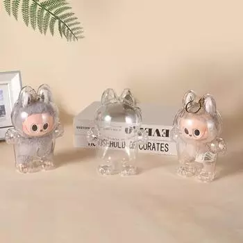 Labubu Прозрачный защитный чехол для хранения плюшевых кукол, сумка для демонстрации, портативный прозрачный органайзер, утолщенная сумка для кукол