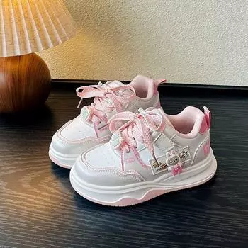 Labubu Spring Girls Casual Sneakers and Children s Soft-soled Board Shoes 26