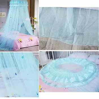 Кровать с кружевным балдахином, подвесная москитная сетка, купольная сетка для кровати, балдахин для детей, постельное белье для младенцев, легко устанавливается, декор для комнаты для девочек белый