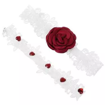 Lace Bride Garters Flower Leg Loop Suspender Leg Garter Thigh Ring Women White Lace