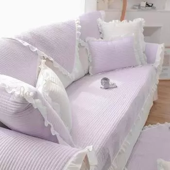 Lace Cotton Fabric Sofa Cover Couch Non-Slip Soft Towel Living Room Covers L Shape Sofas Cushion Armrest Backrest Universal Mat 50x70 s