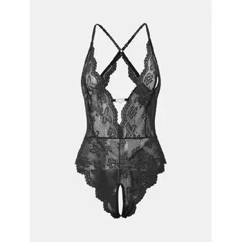 Кружевное боди без чашечек с открытой промежностью, эротические костюмы, женское нижнее белье, ночная одежда без спинки, соблазнительное женское белье, одежда для сна для секса S