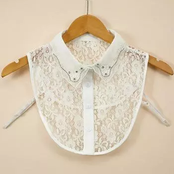 Lace Floral Fake Collar for Women Shirt Blouse Detachable Shirt Collar False Collar Lapel Blouse Women Clothes Accessories