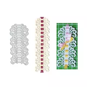 Кружевной цветочный край, металлические штампы для резки, для изготовления карточек, декоративное тиснение, костюмные бумажные карточки серебряный