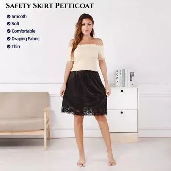 Lace Flower Safety Skirt Petticoat Lining Petticoat Dress Underskirt Slips Summer белый