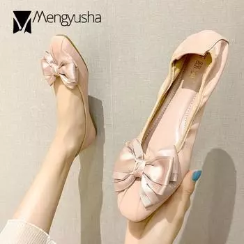 Lace flower slip on flats ballet shoes women shallow mouth round toe loafers solid sew pu soft leather ballerina moaasins size42 4.5 чёрный