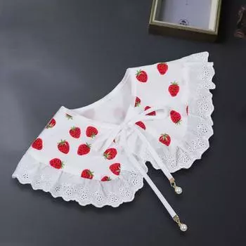 Кружевной детский фальшивый воротник с большими лацканами, кружевной съемный воротник для девочек, воротник-шаль для рубашки, съемный галстук-чокер