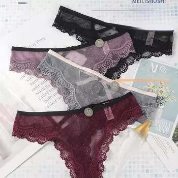 Кружевные трусики в горошек из сетки, сексуальные брифы, стринги, женское цветное нижнее белье с вырезами, прозрачные бесшовные спортивные треугольные трусики S