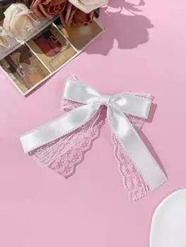 Lace lace bow hair clip, women s fashion personality, sweet and cool style, high-end hair accessory