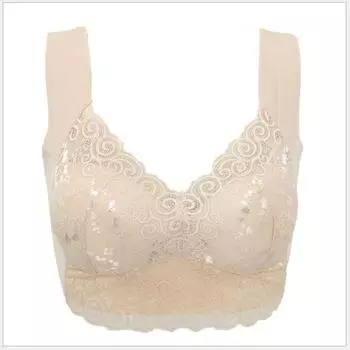 Lace Large Size Bra Fat MM Sexy Ladies Underwear Sports No Steel Rim Collection Breast Bra Thin M for 75ABC розовый
