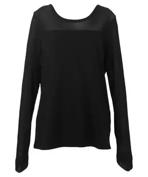 Lace Sheer Tops Sheer Shirt Cold Protection Warm Innerwear Free Size L Black [Kobe Lettuce] Fleece-lined Women s Autumn/Winter [C6542]