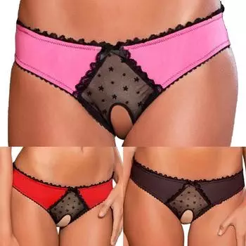 Lace Underwear Open Crotch Underwear Sexy Underwear Solid Color XL