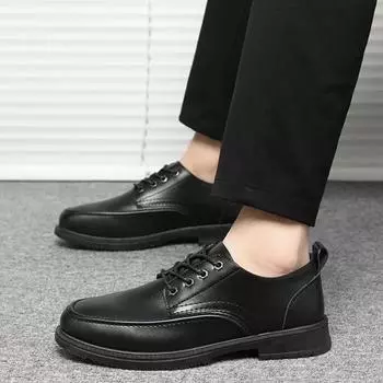 Lace Up Black Dress Shoes Man Oxfords Social Shoe for Men Round Toe 2024 Trend Cowhide High Quality Fashion Suit Party Style 39 39
