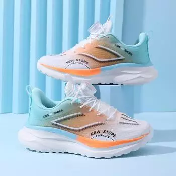 Lace-up-free boys running shoes breathable mesh non-slip fashionable twist buckle shoes spring and autumn new sports shoes medium and old children 31