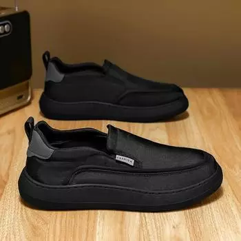 Lace-up free walking shoes summer breathable mesh men s one-pedal sports casual lazy shoes black light men s shoes 39 чёрный