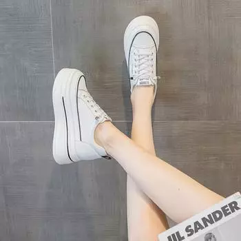 Женская обувь на шнуровке весна-осень на высокой платформе Y2k модные женские белые туфли AH легкие качественные удобные и элегантные 35