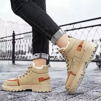 Lace Up Platform Men s Snow Sneaker Boots New in Sale Offer High Quality Fleece Luxury Footwear Brands Male Winter Sport Shoes 39