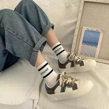 Lace Up Woman Footwear Shoes for Women Flat Canvas Autumn Comfortable and Elegant Fashion 2024 A Korean Urban Summer Vulcanized 35