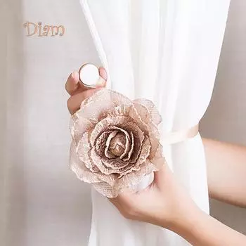 Lachepper в форме цветка, оконная занавеска, подхват, магнитная пряжка, драпировка, домашний декор серый