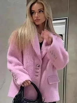 Модные пальто для женщин, винтажные куртки с длинным рукавом, однотонные, свободные, с отложным воротником, новые, осенне-зимние, шерстяные смеси, верхняя одежда M серый