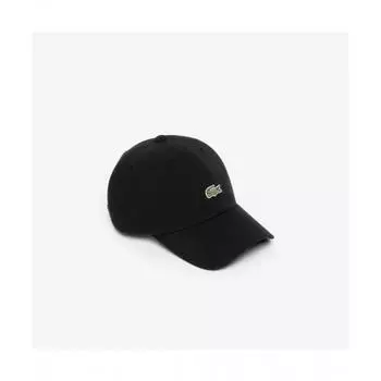 Lacoste Базовая бейсболка из хлопкового твила, обычная [черная]