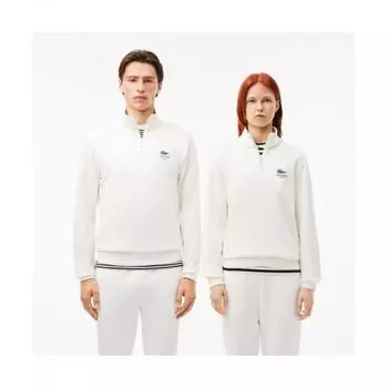 Lacoste Обычная повседневная толстовка с застежкой-молнией на половину длины [белый] 00S