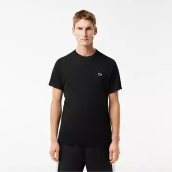 LACOSTE Common однотонная функциональная футболка с коротким рукавом [черный]