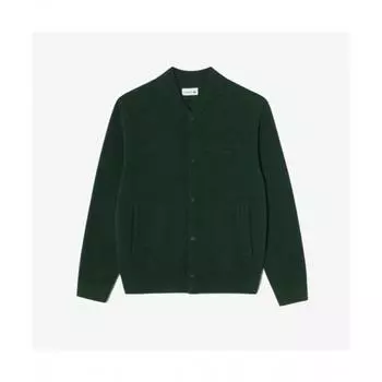 LacoSte Men S Boucle Stadium Cardigan [dark Khaki] 003