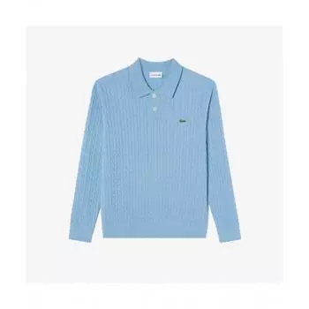LacoSte Men S Cable Sweater Polo [gray Blue] 003