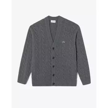 LacoSte Men S Cable V Neck Cardigan Ah290e 54n 050 003