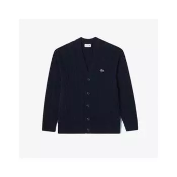 LacoSte Men S Cable V Neck Cardigan Ah290e 54n Hde 003