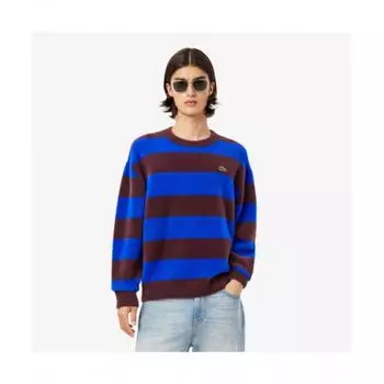 LacoSte Men S Double Face Stripe Pullover [blue Brown] 003