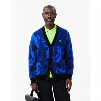 LacoSte Men S Flower Jacquard Cardigan Ah2923 54n Ib3 003